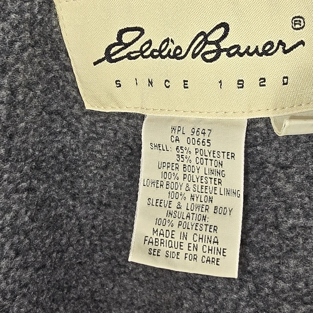 Vintage Eddie Bauer Fleece-Lined Anorak Rain Jacket In Mustard Yellow Size Med - Picture 10 of 15